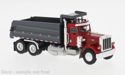 Brekina 86290 - H0 - Peterbilt 359 Dumper Kipper - rot/dunkelgrau